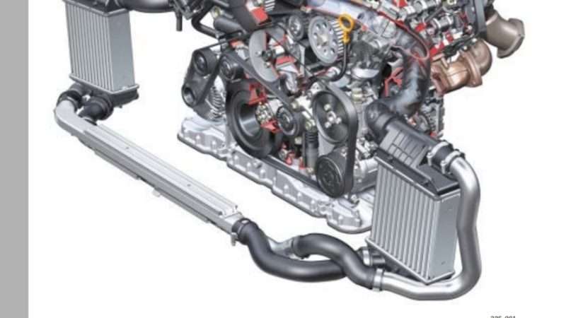 Двигатель автомобиля Ауди схема