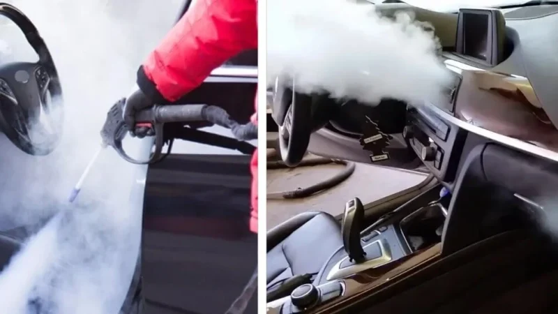Как отпаривателем почистить салон автомобиля