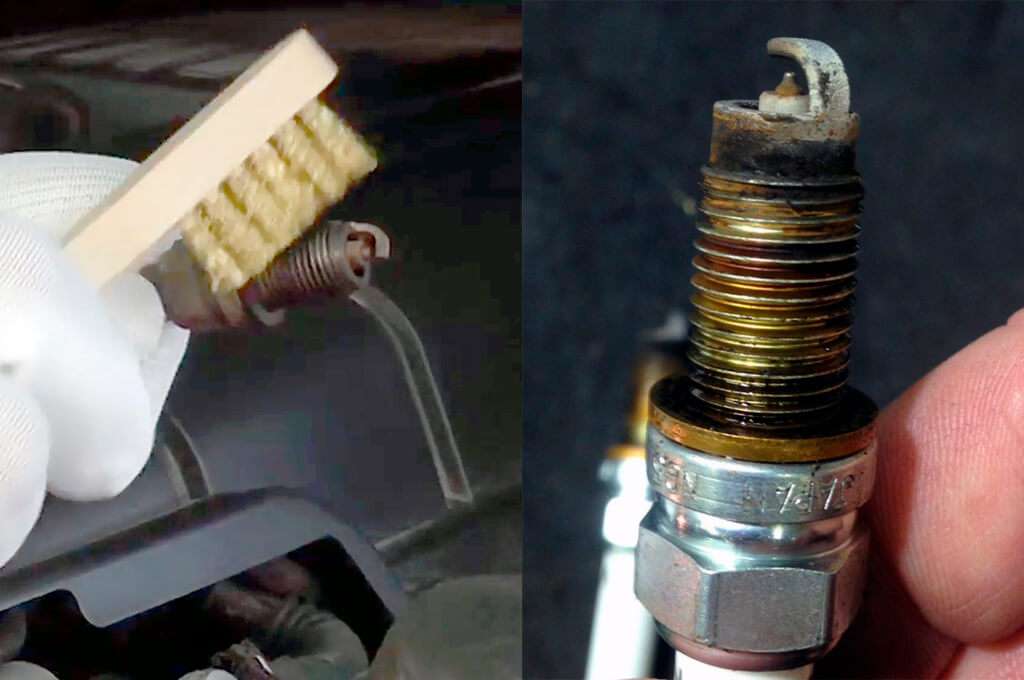 Очистка свечей двигателя автомобиля от нагара